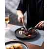 image:imageFamiware Mercury Dinnerware Sets with Mugs Service for 4 16 Pieces Plates and Bowls Sets Microwave and Dishwasher Safe Dishes Set CharcoalMatte Black