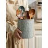 image:imagefamiware Ocean Utensil Holder 7258 Ceramic Kitchen Utensil Holder for Countertop Cooking Utensil Crocks Utensil Organizer for Spatula amp Spoon Kitchen Decor Set of 2 Matte WhiteGray