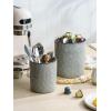 image:imagefamiware Ocean Utensil Holder 7258 Ceramic Kitchen Utensil Holder for Countertop Cooking Utensil Crocks Utensil Organizer for Spatula amp Spoon Kitchen Decor Set of 2 Matte WhiteGray
