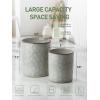 image:imagefamiware Ocean Utensil Holder 7258 Ceramic Kitchen Utensil Holder for Countertop Cooking Utensil Crocks Utensil Organizer for Spatula amp Spoon Kitchen Decor Set of 2 Matte WhiteGray