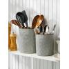 image:imagefamiware Ocean Utensil Holder 7258 Ceramic Kitchen Utensil Holder for Countertop Cooking Utensil Crocks Utensil Organizer for Spatula amp Spoon Kitchen Decor Set of 2 Matte WhiteGray
