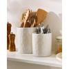 image:imagefamiware Ocean Utensil Holder 7258 Ceramic Kitchen Utensil Holder for Countertop Cooking Utensil Crocks Utensil Organizer for Spatula amp Spoon Kitchen Decor Set of 2 Matte WhiteMatte White