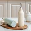 image:imagefamiware Milkyway 16oz Ceramic Olive Oil Dispenser Bottle 1 Piece Oil Dispenser for Kitchen with Stainless Steel Pourers Suitable for Storage Vinegar Soy Sauce Coffee Syrup Matte Beige WhiteLight Blue and Vanilla White