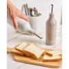 image:imagefamiware Milkyway 16oz Ceramic Olive Oil Dispenser Bottle 1 Piece Oil Dispenser for Kitchen with Stainless Steel Pourers Suitable for Storage Vinegar Soy Sauce Coffee Syrup Matte Beige WhiteMatte Beige White and Cinnamon Brown