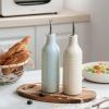 image:imagefamiware Milkyway 16oz Ceramic Olive Oil Dispenser Bottle 1 Piece Oil Dispenser for Kitchen with Stainless Steel Pourers Suitable for Storage Vinegar Soy Sauce Coffee Syrup Matte Beige WhiteLight Blue and Vanilla White