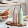 image:imagefamiware Milkyway 16oz Ceramic Olive Oil Dispenser Bottle 1 Piece Oil Dispenser for Kitchen with Stainless Steel Pourers Suitable for Storage Vinegar Soy Sauce Coffee Syrup Matte Beige WhiteLight Pink and Light Green