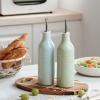 image:imagefamiware Milkyway 16oz Ceramic Olive Oil Dispenser Bottle 1 Piece Oil Dispenser for Kitchen with Stainless Steel Pourers Suitable for Storage Vinegar Soy Sauce Coffee Syrup Matte Beige WhiteLight Blue and Light Green