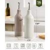 image:imagefamiware Milkyway 16oz Ceramic Olive Oil Dispenser Bottle 1 Piece Oil Dispenser for Kitchen with Stainless Steel Pourers Suitable for Storage Vinegar Soy Sauce Coffee Syrup Matte Beige WhiteMatte Beige White and Cinnamon Brown