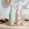 image:imagefamiware Milkyway 16oz Ceramic Olive Oil Dispenser Bottle 1 Piece Oil Dispenser for Kitchen with Stainless Steel Pourers Suitable for Storage Vinegar Soy Sauce Coffee Syrup Matte Beige WhiteLight Pink and Light Green