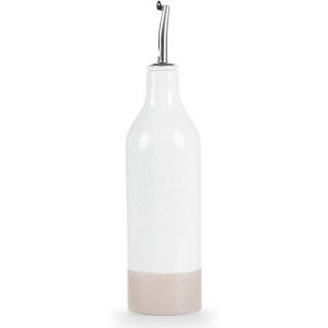 image:imagefamiware Milkyway 16oz Ceramic Olive Oil Dispenser Bottle 1 Piece Oil Dispenser for Kitchen with Stainless Steel Pourers Suitable for Storage Vinegar Soy Sauce Coffee Syrup Matte Beige WhiteWhite