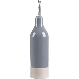 image:imagefamiware Milkyway 16oz Ceramic Olive Oil Dispenser Bottle 1 Piece Oil Dispenser for Kitchen with Stainless Steel Pourers Suitable for Storage Vinegar Soy Sauce Coffee Syrup Matte Beige WhiteDark Gray