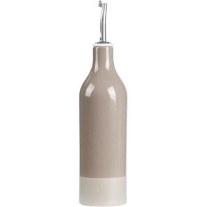 image:imagefamiware Milkyway 16oz Ceramic Olive Oil Dispenser Bottle 1 Piece Oil Dispenser for Kitchen with Stainless Steel Pourers Suitable for Storage Vinegar Soy Sauce Coffee Syrup Matte Beige WhiteCinnamon Brown