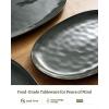 image:imagefamiware Serving Platter Oval 1559143129inch Serving Dishes for Entertaining Serving Bowls Dishwasher Safe Stoneware Serving Trays for Party Food Turkey Reactive Glaze Matte Dark CharcoalDeep Forest