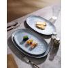 image:imagefamiware Serving Platter Oval 1559143129inch Serving Dishes for Entertaining Serving Bowls Dishwasher Safe Stoneware Serving Trays for Party Food Turkey Reactive Glaze Matte Dark CharcoalBlue