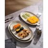 image:imagefamiware Serving Platter Oval 1559143129inch Serving Dishes for Entertaining Serving Bowls Dishwasher Safe Stoneware Serving Trays for Party Food Turkey Reactive Glaze Matte Dark CharcoalLight khaki