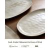 image:imagefamiware Serving Platter Oval 1559143129inch Serving Dishes for Entertaining Serving Bowls Dishwasher Safe Stoneware Serving Trays for Party Food Turkey Reactive Glaze Matte Dark CharcoalLight khaki