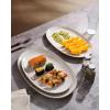 image:imagefamiware Serving Platter Oval 1559143129inch Serving Dishes for Entertaining Serving Bowls Dishwasher Safe Stoneware Serving Trays for Party Food Turkey Reactive Glaze Matte Dark CharcoalCappuccino White