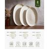 image:imagefamiware Serving Platter Oval 1559143129inch Serving Dishes for Entertaining Serving Bowls Dishwasher Safe Stoneware Serving Trays for Party Food Turkey Reactive Glaze Matte Dark CharcoalVanilla White