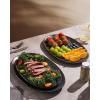 image:imagefamiware Serving Platter Oval 1559143129inch Serving Dishes for Entertaining Serving Bowls Dishwasher Safe Stoneware Serving Trays for Party Food Turkey Reactive Glaze Matte Dark CharcoalMatte Dark Charcoal