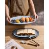 image:imagefamiware Serving Platter Oval 1559143129inch Serving Dishes for Entertaining Serving Bowls Dishwasher Safe Stoneware Serving Trays for Party Food Turkey Reactive Glaze Matte Dark CharcoalBlue