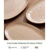 image:imagefamiware Serving Platter Oval 1559143129inch Serving Dishes for Entertaining Serving Bowls Dishwasher Safe Stoneware Serving Trays for Party Food Turkey Reactive Glaze Matte Dark CharcoalCinnamon Brown
