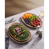 image:imagefamiware Serving Platter Oval 1559143129inch Serving Dishes for Entertaining Serving Bowls Dishwasher Safe Stoneware Serving Trays for Party Food Turkey Reactive Glaze Matte Dark CharcoalCinnamon Brown