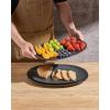 image:imagefamiware Serving Platter Oval 1559143129inch Serving Dishes for Entertaining Serving Bowls Dishwasher Safe Stoneware Serving Trays for Party Food Turkey Reactive Glaze Matte Dark CharcoalMatte Dark Charcoal