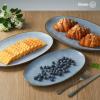 image:imagefamiware Serving Platter Oval 1559143129inch Serving Dishes for Entertaining Serving Bowls Dishwasher Safe Stoneware Serving Trays for Party Food Turkey Reactive Glaze Matte Dark CharcoalBlue