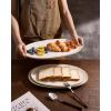 image:imagefamiware Serving Platter Oval 1559143129inch Serving Dishes for Entertaining Serving Bowls Dishwasher Safe Stoneware Serving Trays for Party Food Turkey Reactive Glaze Matte Dark CharcoalMatte White