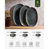 image:imagefamiware Serving Platter Oval 1559143129inch Serving Dishes for Entertaining Serving Bowls Dishwasher Safe Stoneware Serving Trays for Party Food Turkey Reactive Glaze Matte Dark CharcoalDeep Forest