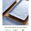 image:imagefamiware Serving Platter Rectangular 1567141126inch Serving Dishes for Entertaining Dishwasher Safe Stoneware Serving Trays for Party Food Turkey Snack Cheese Reactive Glaze Light KhakiBlue