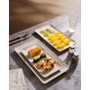 image:imagefamiware Serving Platter Rectangular 1567141126inch Serving Dishes for Entertaining Dishwasher Safe Stoneware Serving Trays for Party Food Turkey Snack Cheese Reactive Glaze Light KhakiCappuccino White