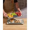 image:imagefamiware Serving Platter Rectangular 1567141126inch Serving Dishes for Entertaining Dishwasher Safe Stoneware Serving Trays for Party Food Turkey Snack Cheese Reactive Glaze Light KhakiLight Khaki