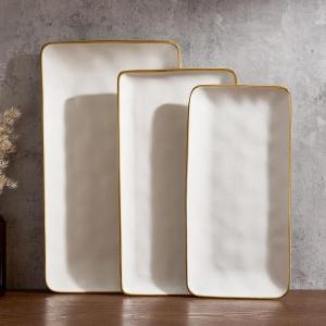 image:imagefamiware Serving Platter Rectangular 1567141126inch Serving Dishes for Entertaining Dishwasher Safe Stoneware Serving Trays for Party Food Turkey Snack Cheese Reactive Glaze Light KhakiMatte White