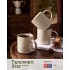 image:imagefamiware Coffee Mug Set for 6 Star 16 oz Catering Mugs Cup Set with Handle for Coffee Tea Cocoa Milk  Ceramic Stoneware Drinkware Set Matte Dark CharcoalCappuccino White