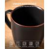 image:imagefamiware Coffee Mugs Set of 6 Meteor 13 oz Ceramic Mug Cup Set with Handle for Coffee Tea Cappuccino Latte Milk Creamy WhiteMercuryBlack