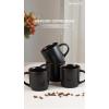 image:imagefamiware Coffee Mugs Set of 6 Meteor 13 oz Ceramic Mug Cup Set with Handle for Coffee Tea Cappuccino Latte Milk Creamy WhiteMercuryBlack