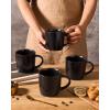 image:imagefamiware Coffee Mugs Set of 6 Meteor 13 oz Ceramic Mug Cup Set with Handle for Coffee Tea Cappuccino Latte Milk Creamy WhiteMercuryBlack