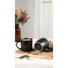 image:imagefamiware Coffee Mugs Set of 6 Meteor 13 oz Ceramic Mug Cup Set with Handle for Coffee Tea Cappuccino Latte Milk Creamy WhiteMercuryBlack
