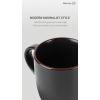 image:imagefamiware Coffee Mugs Set of 6 Meteor 13 oz Ceramic Mug Cup Set with Handle for Coffee Tea Cappuccino Latte Milk Creamy WhiteMercuryBlack