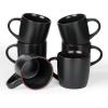 image:imagefamiware Coffee Mugs Set of 6 Meteor 13 oz Ceramic Mug Cup Set with Handle for Coffee Tea Cappuccino Latte Milk Creamy WhiteMercuryBlack