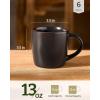 image:imagefamiware Coffee Mugs Set of 6 Meteor 13 oz Ceramic Mug Cup Set with Handle for Coffee Tea Cappuccino Latte Milk Creamy WhiteMercuryBlack