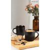 image:imagefamiware Coffee Mugs Set of 6 Meteor 13 oz Ceramic Mug Cup Set with Handle for Coffee Tea Cappuccino Latte Milk Creamy WhiteMercuryBlack