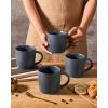 image:imagefamiware Coffee Mugs Set of 6 Meteor 13 oz Ceramic Mug Cup Set with Handle for Coffee Tea Cappuccino Latte Milk Creamy WhiteMercuryCharcoal