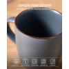 image:imagefamiware Coffee Mugs Set of 6 Meteor 13 oz Ceramic Mug Cup Set with Handle for Coffee Tea Cappuccino Latte Milk Creamy WhiteMercuryCharcoal