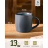 image:imagefamiware Coffee Mugs Set of 6 Meteor 13 oz Ceramic Mug Cup Set with Handle for Coffee Tea Cappuccino Latte Milk Creamy WhiteMercuryCharcoal