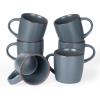 image:imagefamiware Coffee Mugs Set of 6 Meteor 13 oz Ceramic Mug Cup Set with Handle for Coffee Tea Cappuccino Latte Milk Creamy WhiteMercuryCharcoal