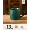 image:imagefamiware Coffee Mugs Set of 6 Meteor 13 oz Ceramic Mug Cup Set with Handle for Coffee Tea Cappuccino Latte Milk Creamy WhiteMercuryDark Green
