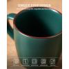 image:imagefamiware Coffee Mugs Set of 6 Meteor 13 oz Ceramic Mug Cup Set with Handle for Coffee Tea Cappuccino Latte Milk Creamy WhiteMercuryDark Green