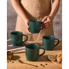 image:imagefamiware Coffee Mugs Set of 6 Meteor 13 oz Ceramic Mug Cup Set with Handle for Coffee Tea Cappuccino Latte Milk Creamy WhiteMercuryDark Green